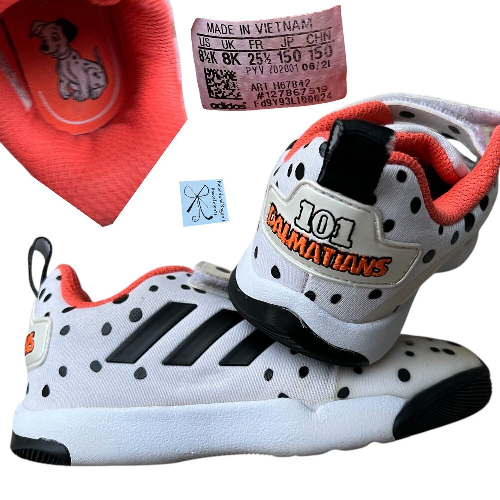 Adidas ActivePlay x Disney 101 Dalmatians Cruella Sneakers Shoes Kids Sz 8.5 K